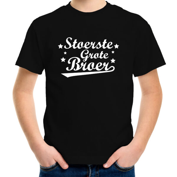 Cadeau t-shirt - Stoerste grote broer - zwart voor jongens