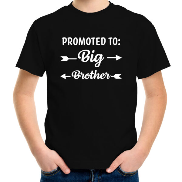 Promoted to big brother kado shirt voor jongens / kinderen zwart