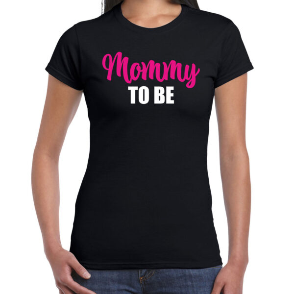 Mommy to be t-shirt zwart voor dames - Cadeau aanstaande moeder/ zwanger XS -