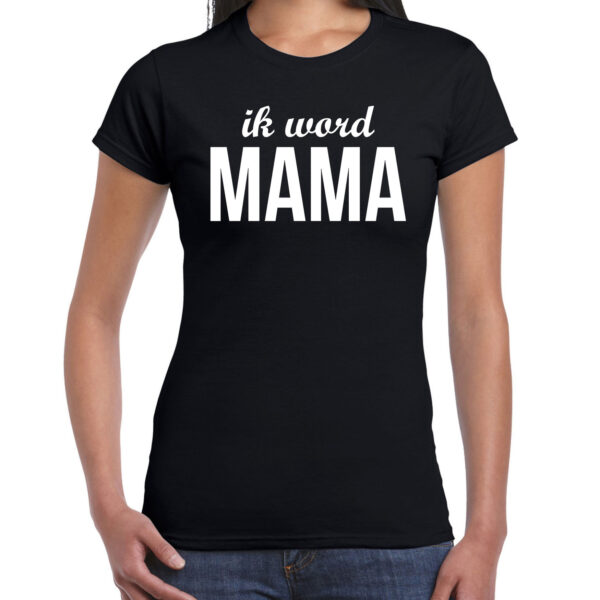 Ik word mama t-shirt zwart voor dames - Cadeau aanstaande moeder/ zwanger 2XL -