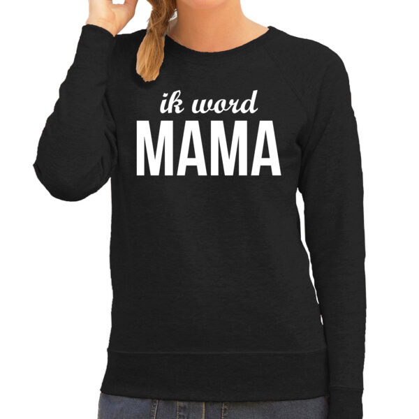 Ik word mama trui zwart voor dames - Cadeau aanstaande moeder/ zwanger 2XL -