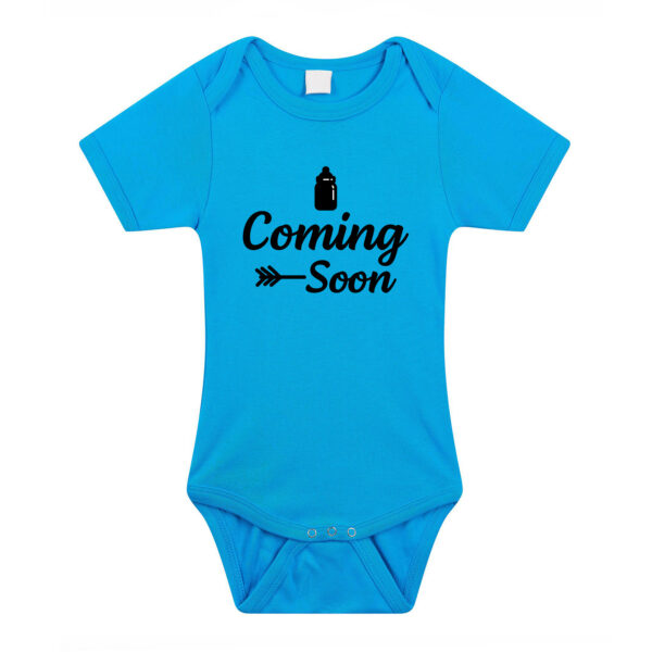 Coming soon gender reveal rompertje blauw jongens 80 (9-12 maanden) -