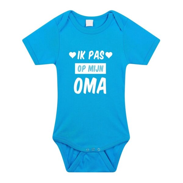 Ik pas op mijn oma kraamcadeau rompertje blauw jongens