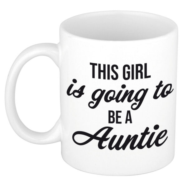 This girl is going to be auntie cadeau mok / beker wit - cadeau voor aanstaande tante / aankondiging zwangerschap