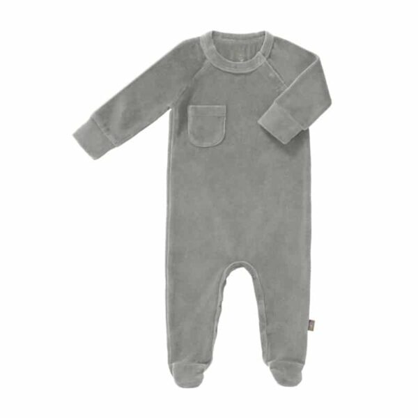 Fresk pyjama velours met voet Paloma Grey